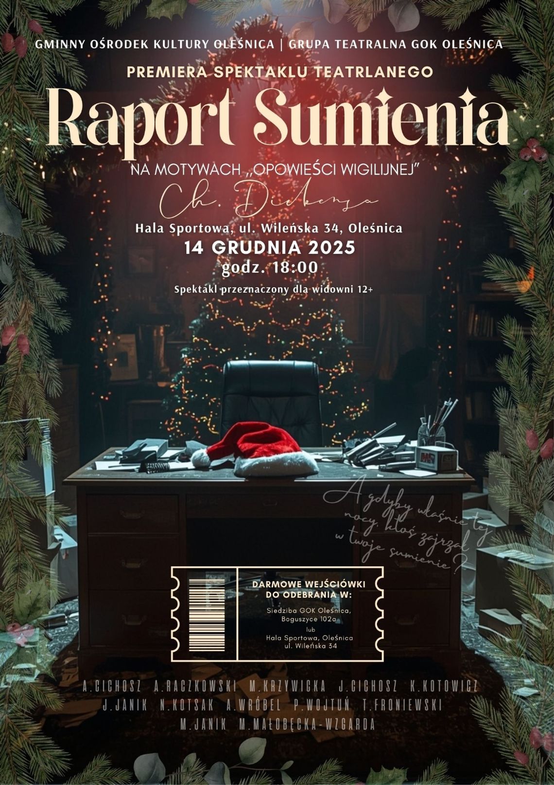 "Raport Sumienia" - zapraszamy na spektakl teatralny