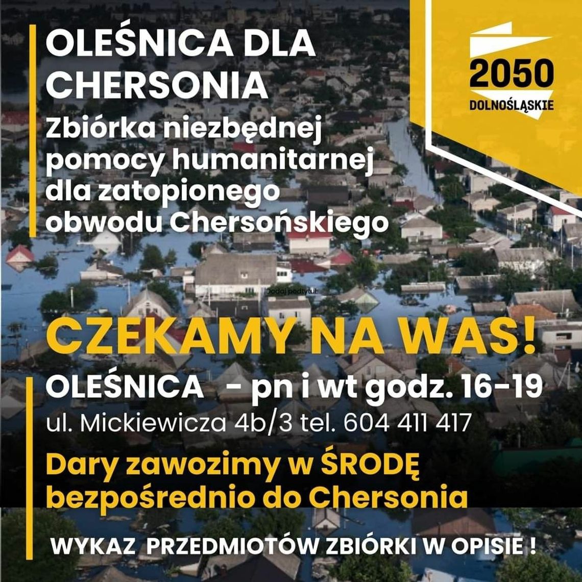 Rusza akcja zbiórki i transportu pomocy humanitarnej do Chersonia