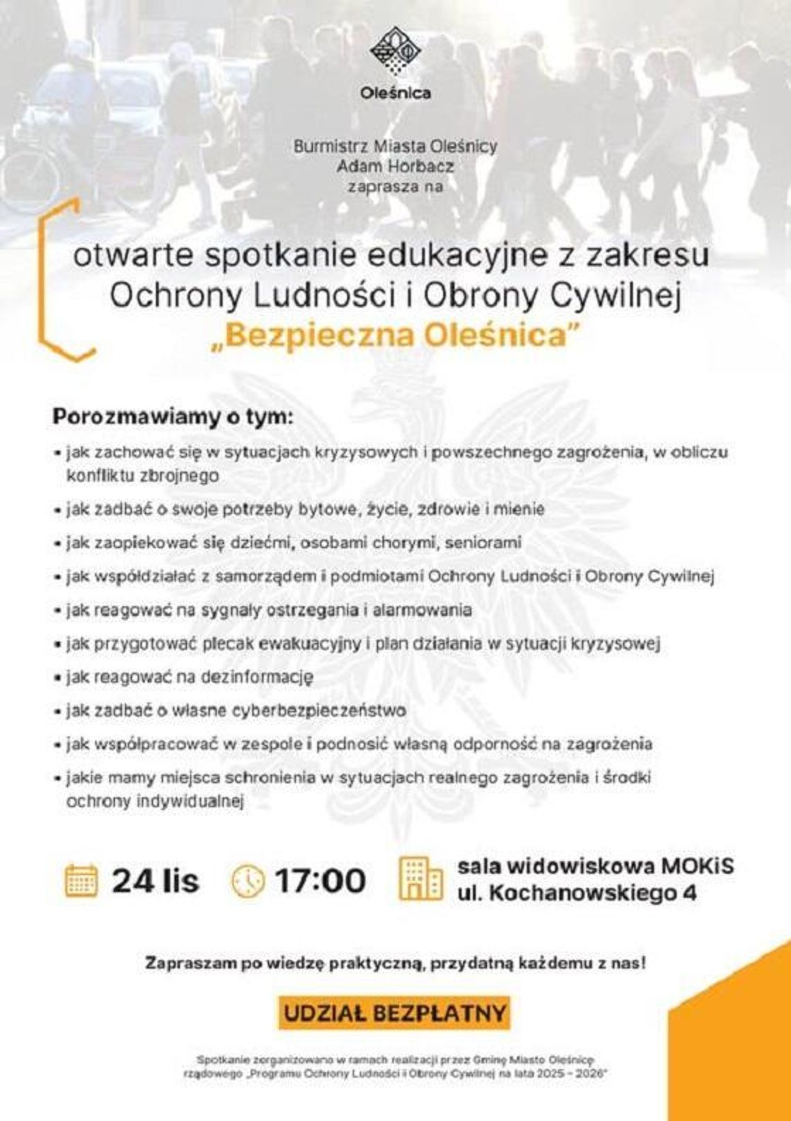 Rusza miejski program "Bezpieczna Oleśnica" Rusza miejski program "Bezpieczna Oleśnica"