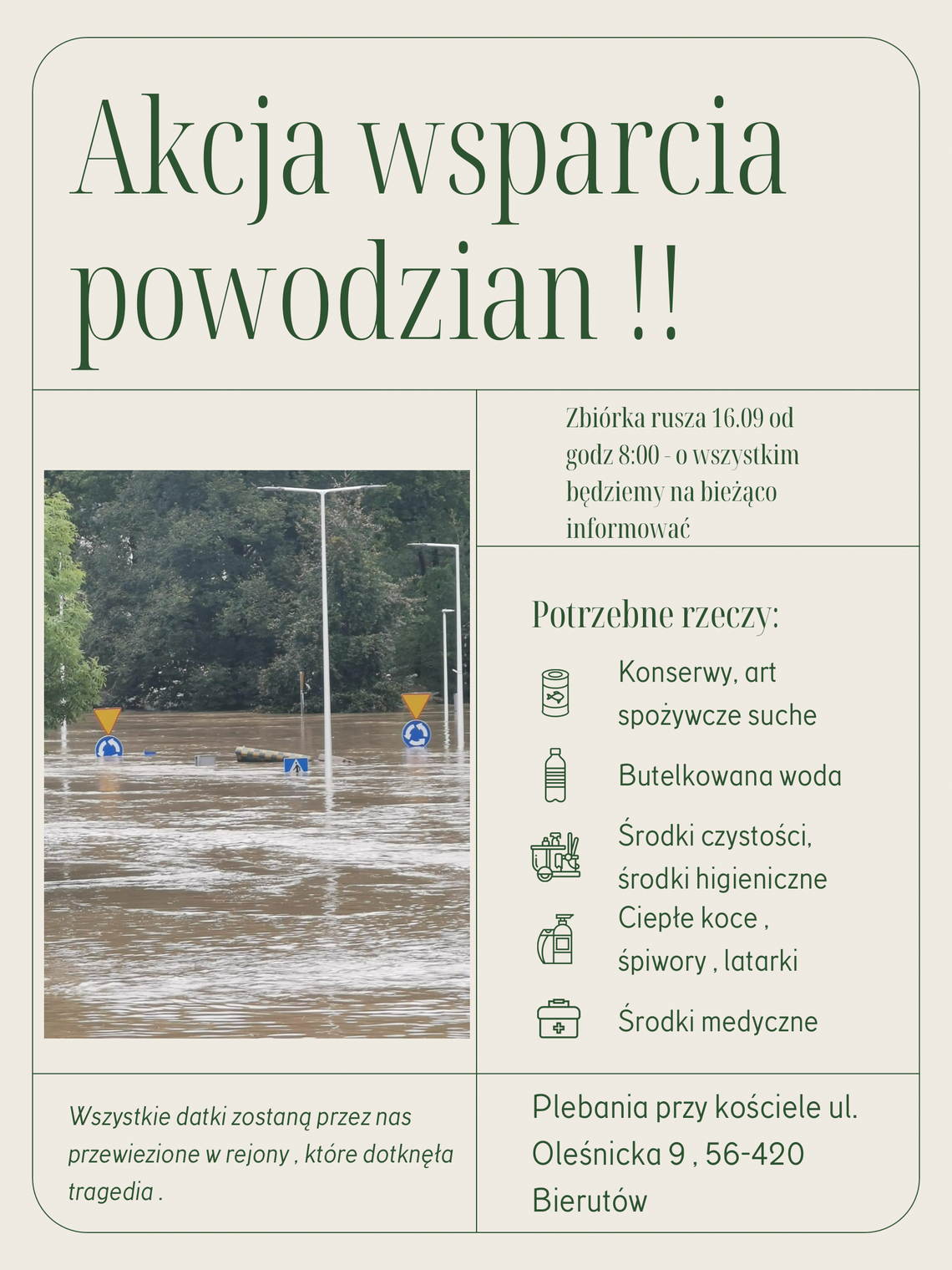 Rusza ZBIÓRKA DLA POWODZIAN!