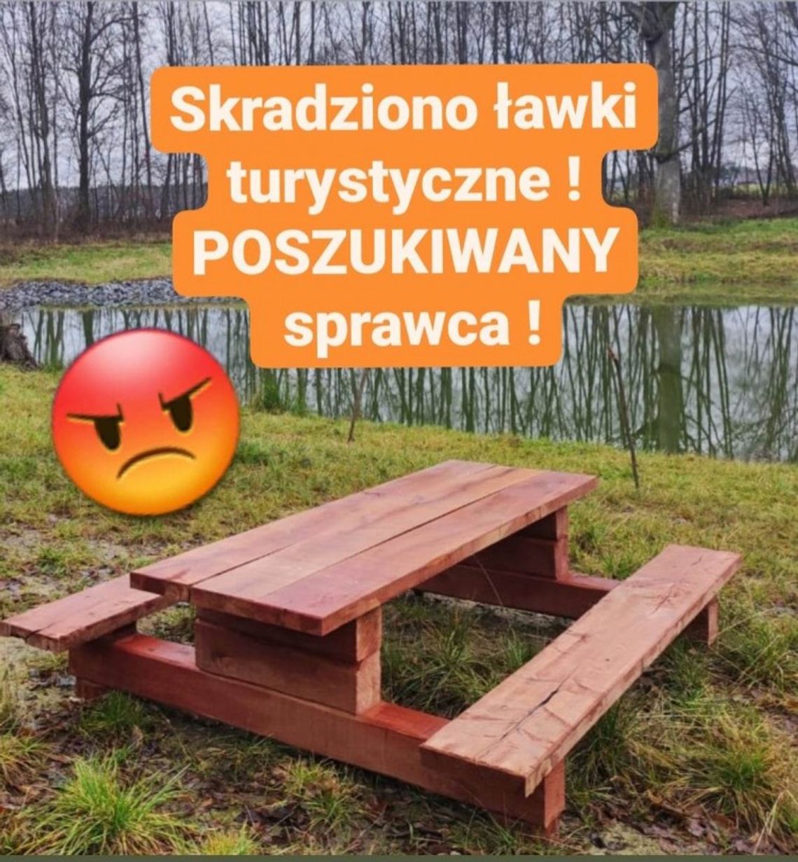 Skradziono ławki dla turystów Skradziono ławki dla turystów