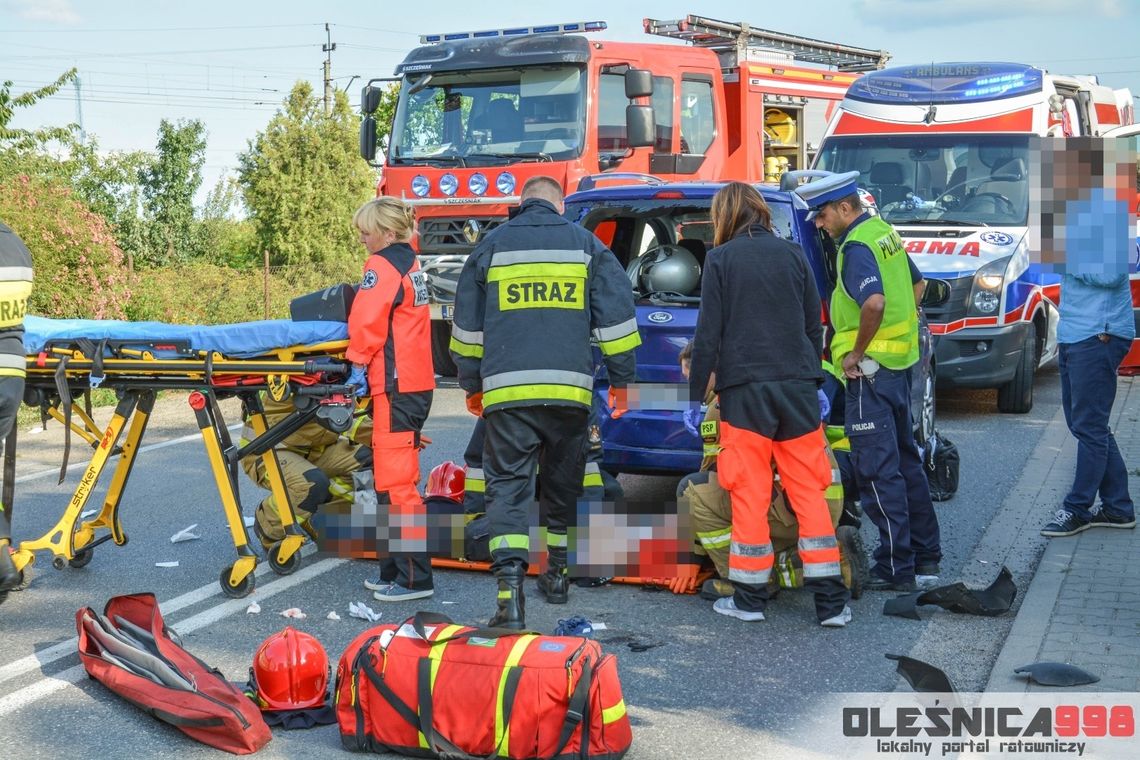Skuter uderzył w forda