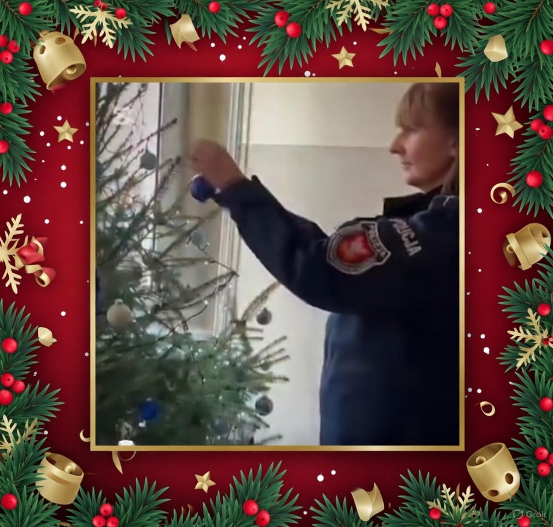 Służby mundurowe w powiecie oleśnickim: Wesołych Świąt i Szczęśliwego Nowego Roku! (ROLKA)