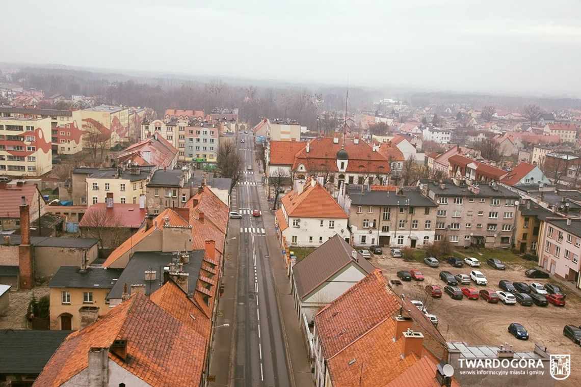 Spojrzenie z góry na widoki Twardogóry