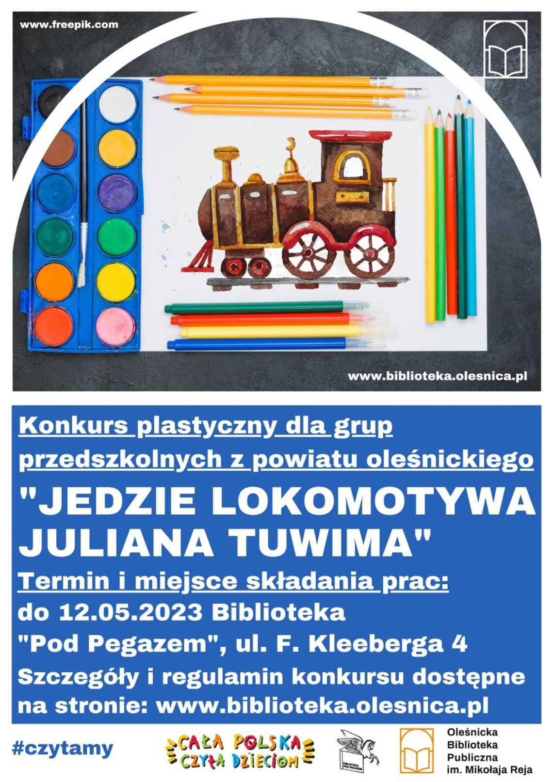 Startuje konkurs plastyczny "Jedzie lokomotywa Juliana Tuwima"