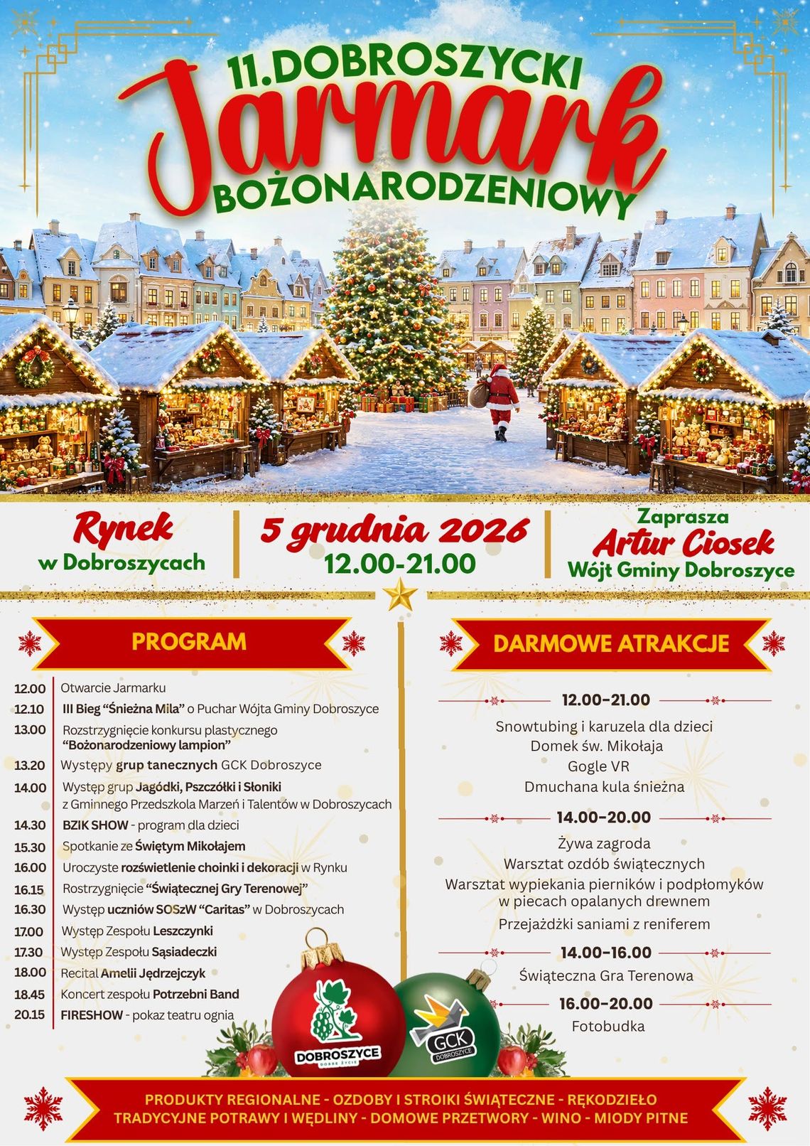 Świąteczna magia wraca do Dobroszyc! Przed nami 11. jarmark bożonarodzeniowy