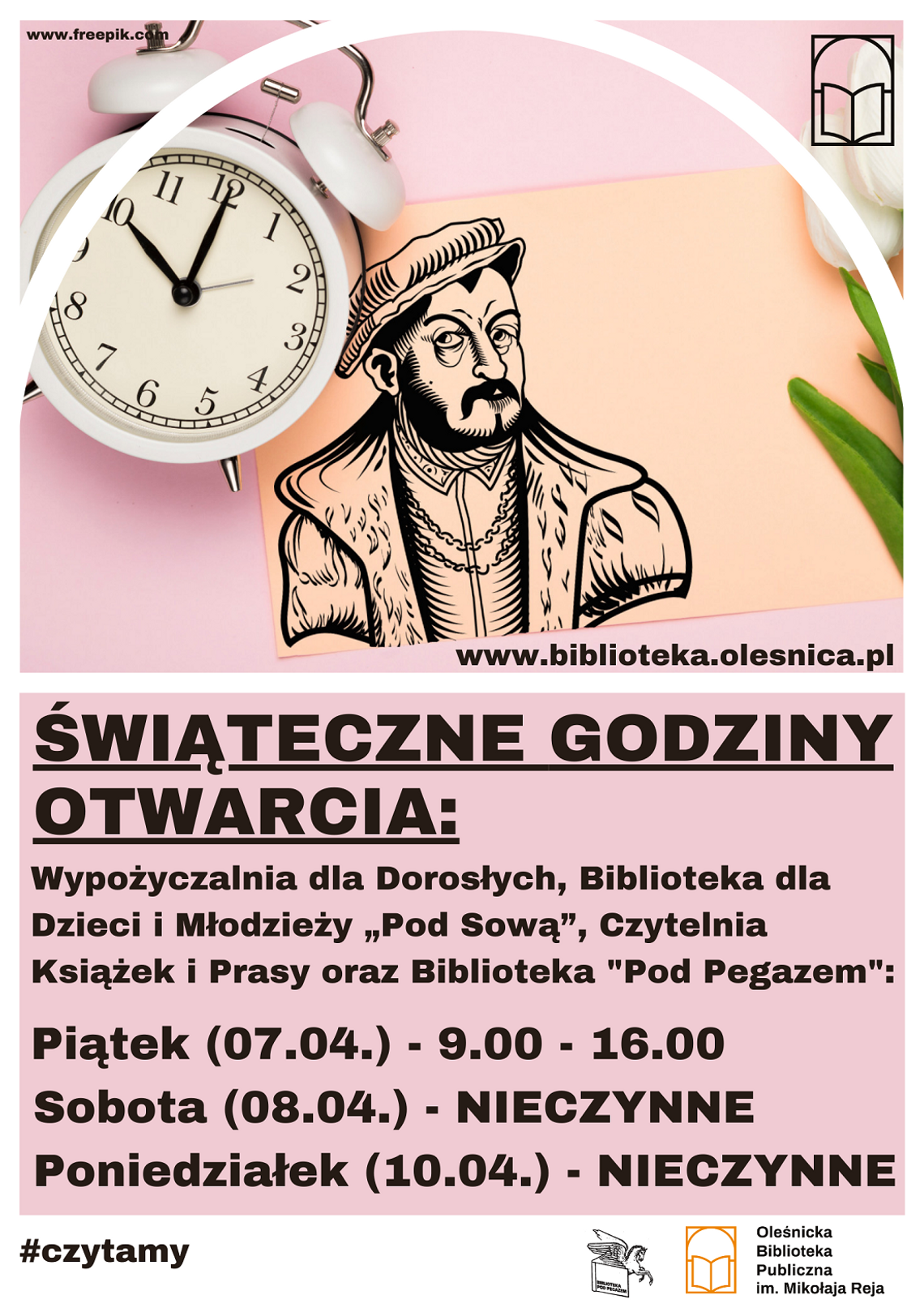 Świąteczne godziny otwarcia bibliotek w Oleśnicy Świąteczne godziny otwarcia bibliotek w Oleśnicy