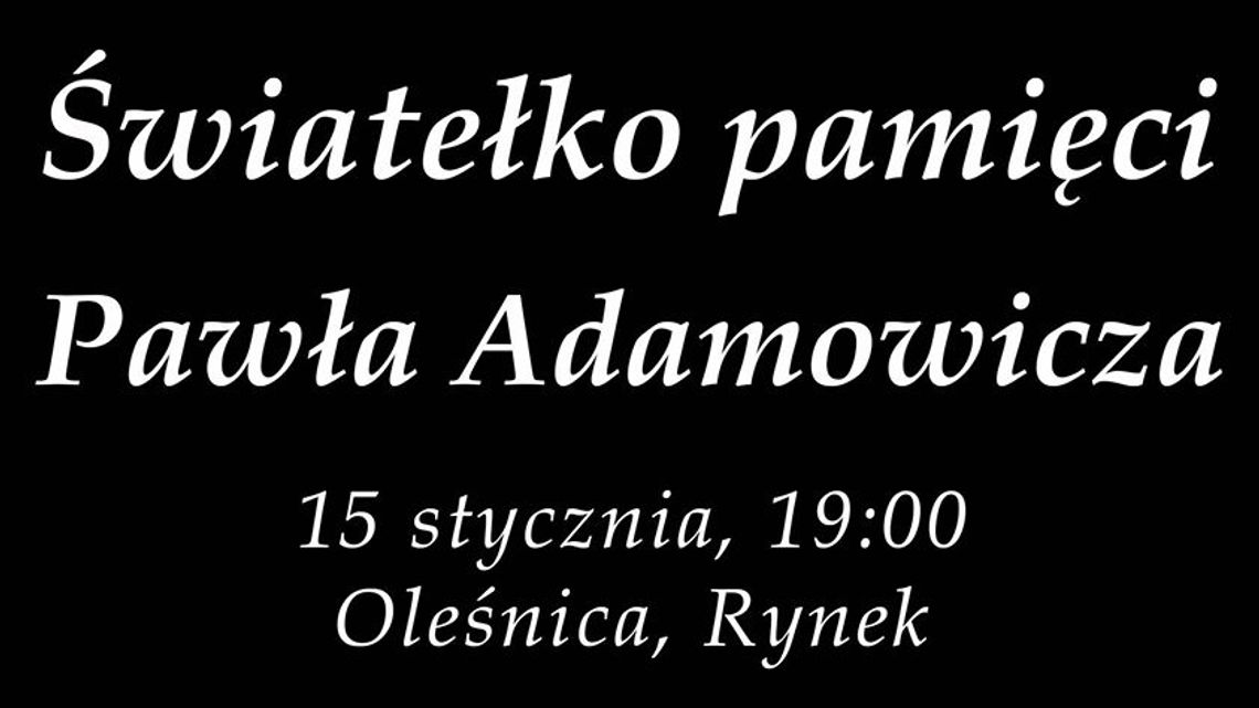 Światełko pamięci prezydenta Adamowicza