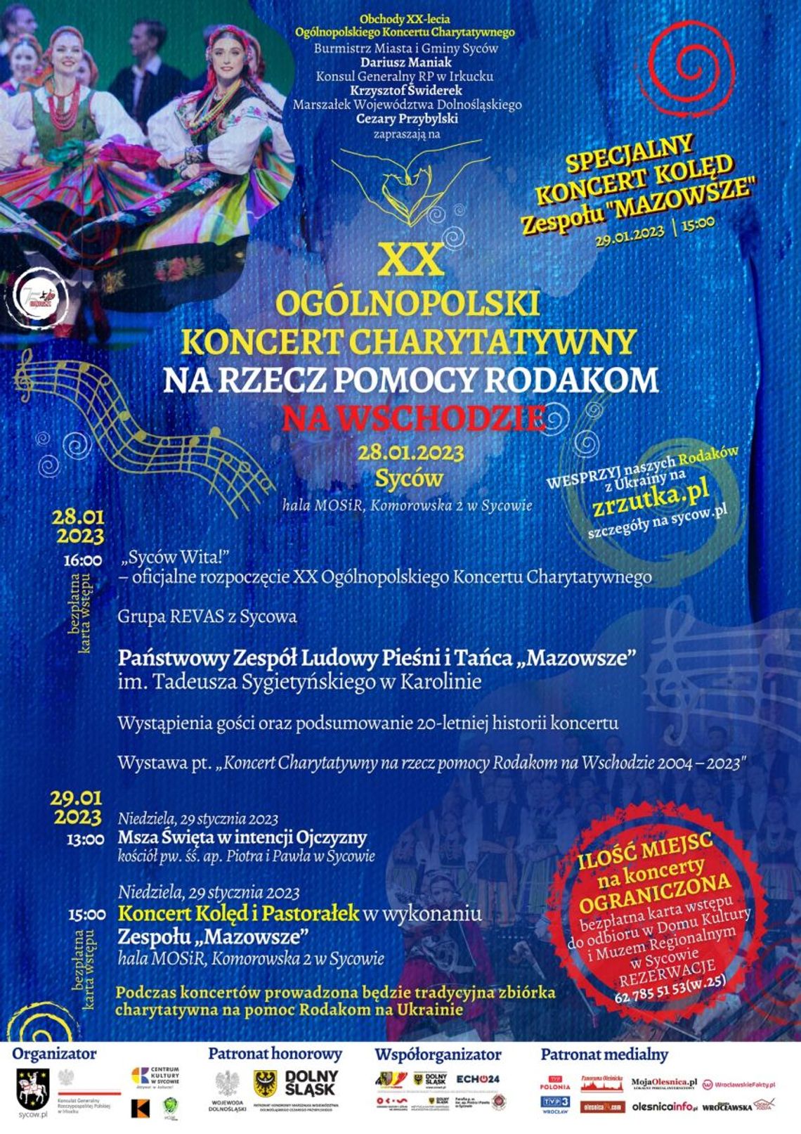 Syców będzie świętował  XX edycję Ogólnopolskiego Koncertu Charytatywnego na rzecz Pomocy Rodakom na Wschodzie