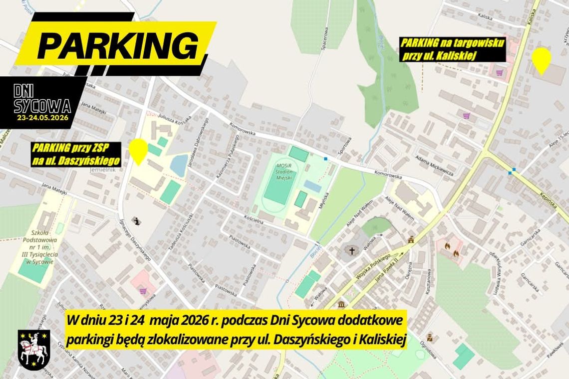 Syców szykuje się na oblężenie! Będą zamknięte ulice i specjalne parkingi na Dni Sycowa 2026