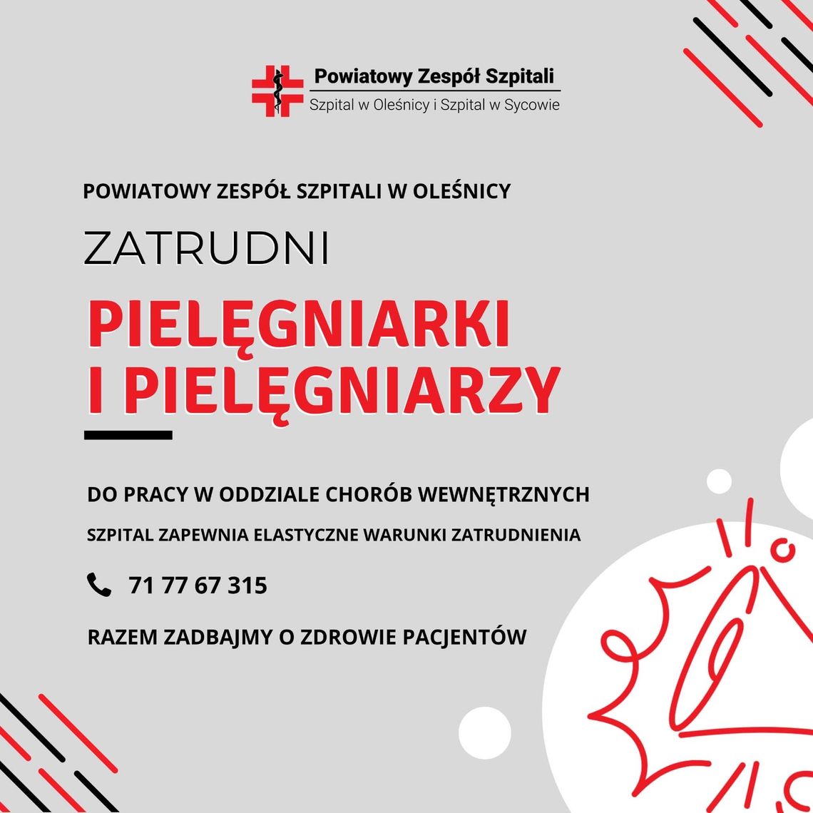 Szpital w Oleśnicy szuka pielęgniarek i pielęgniarzy Szpital w Oleśnicy szuka pielęgniarek i pielęgniarzy