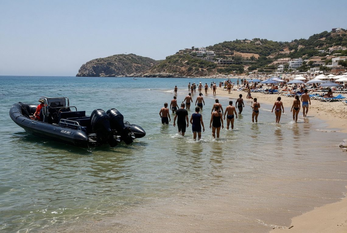 Szybka łódź wysadziła migrantów na plaży w środku dnia