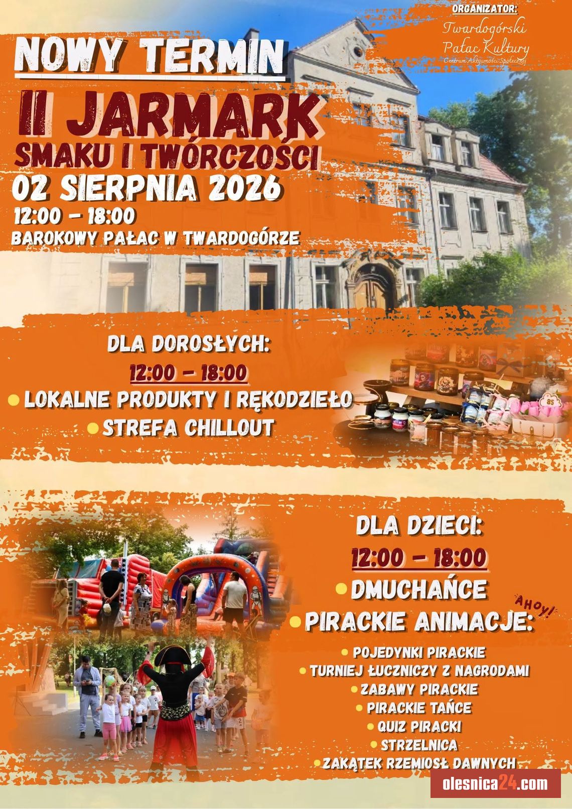 Twardogóra zaprasza na wielką ucztę smaków i atrakcji. Jarmark wraca do pałacowego parku