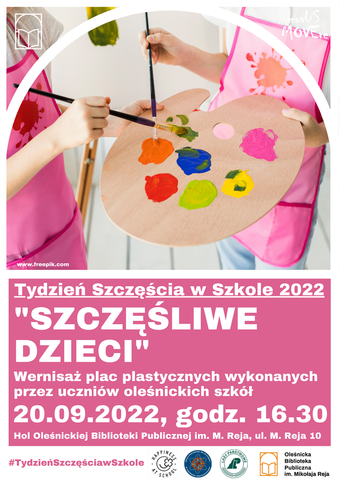Tydzień Szczęścia w Szkole 2022 w Oleśnickiej Bibliotece Publicznej im. Mikołaja Reja