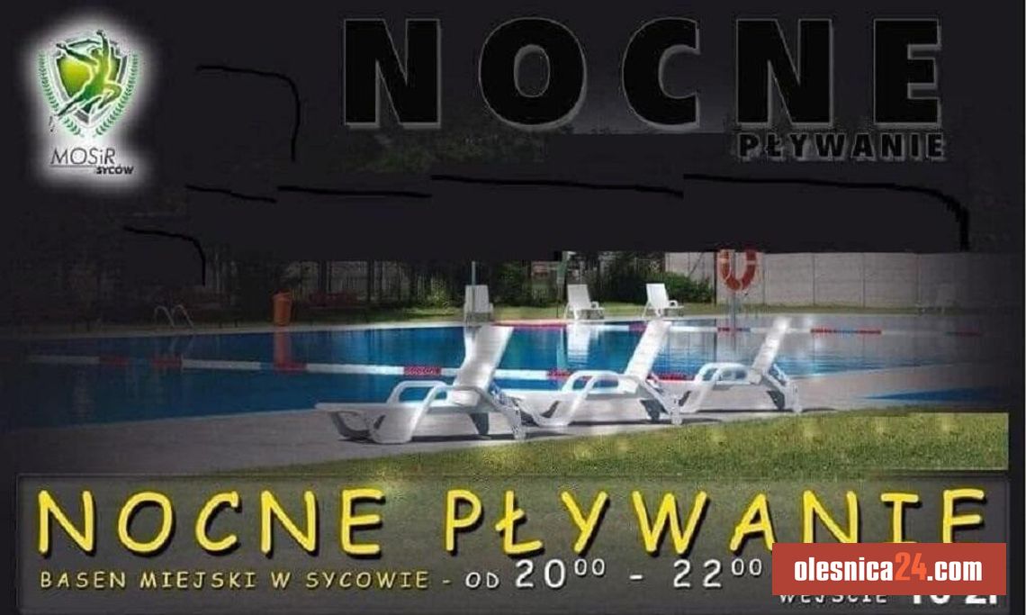Upalny wieczór? Basen w Sycowie zaprasza na pierwsze Nocne Pływanie w tym sezonie Upalny wieczór? Basen w Sycowie zaprasza na pierwsze Nocne Pływanie w tym sezonie