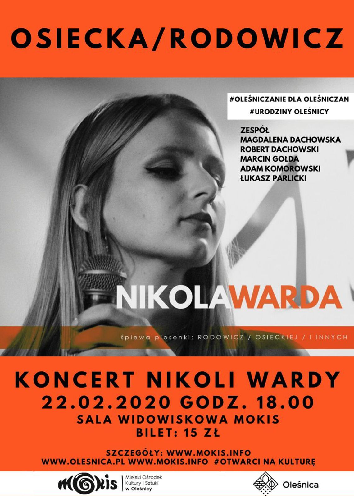 Urodziny Oleśnicy – koncert Nikoli Wardy z hitami Osieckiej i Rodowicz
