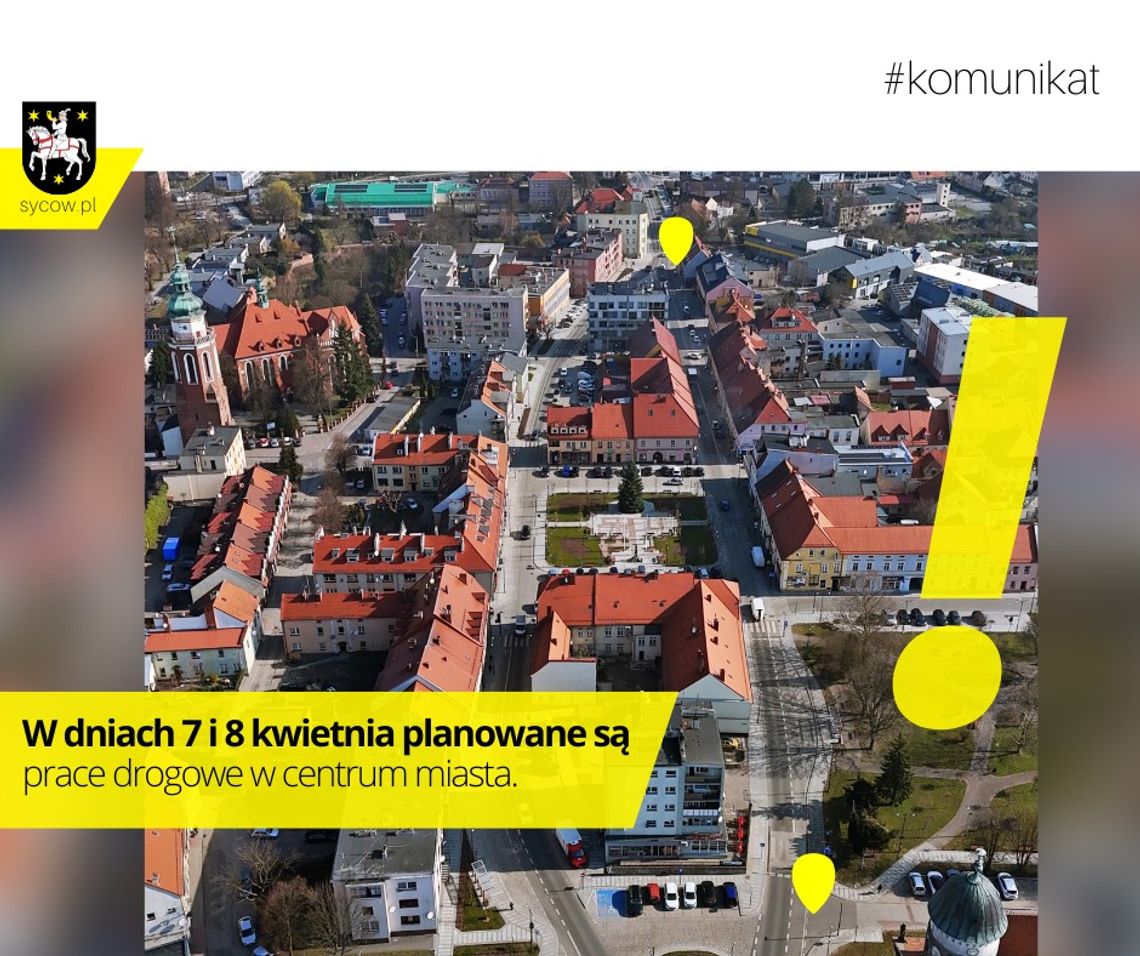 Utrudnienia w ruchu w centrum Sycowa w związku z pracami drogowymi