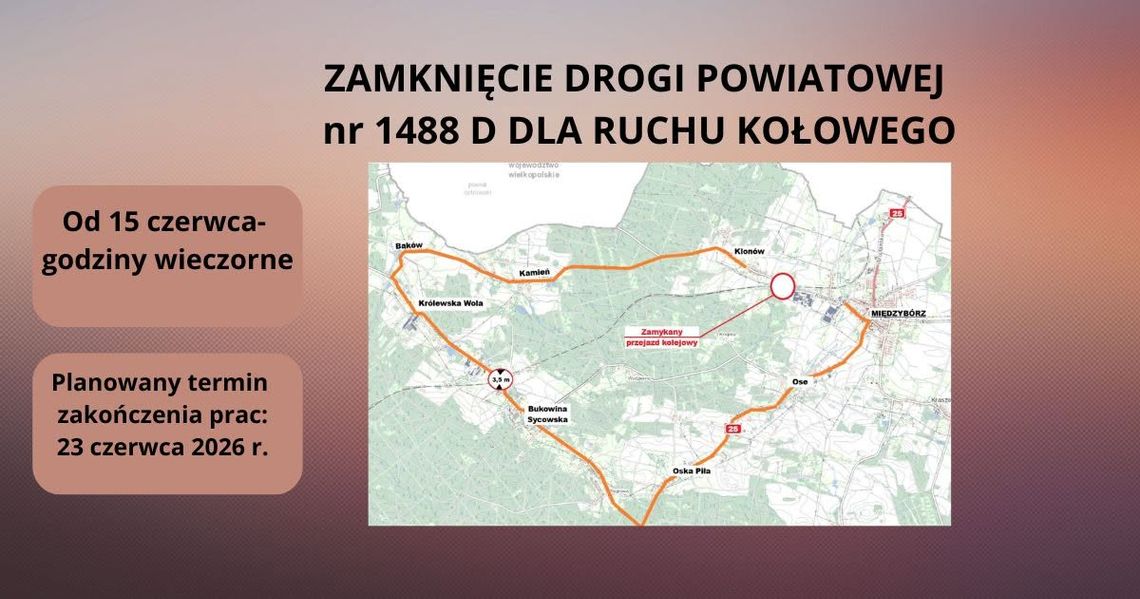 Uwaga kierowcy! Przejazd kolejowy w Międzyborzu zamknięty na tydzień Uwaga kierowcy! Przejazd kolejowy w Międzyborzu zamknięty na tydzień