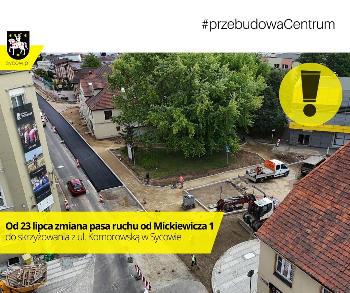 Uwaga – zmiana organizacji ruchu w Sycowie od 23 lipca