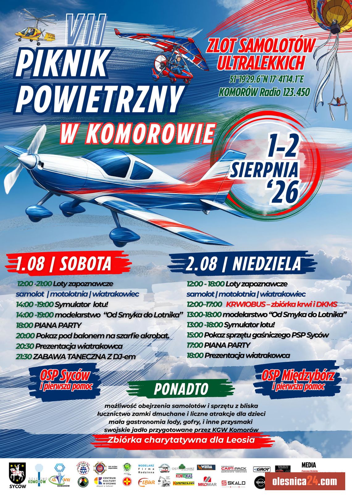 VII Piknik Powietrzny w Komorowie - loty, akrobacje, symulator, piána party i atrakcje dla całej rodziny VII Piknik Powietrzny w Komorowie - loty, akrobacje, symulator, piána party i atrakcje dla całej rodziny
