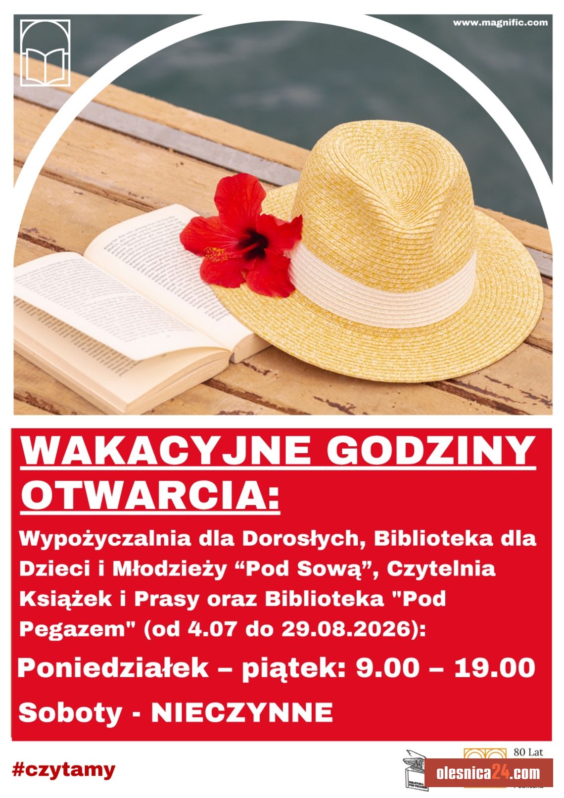 Wakacyjne godziny otwarcia biblioteki