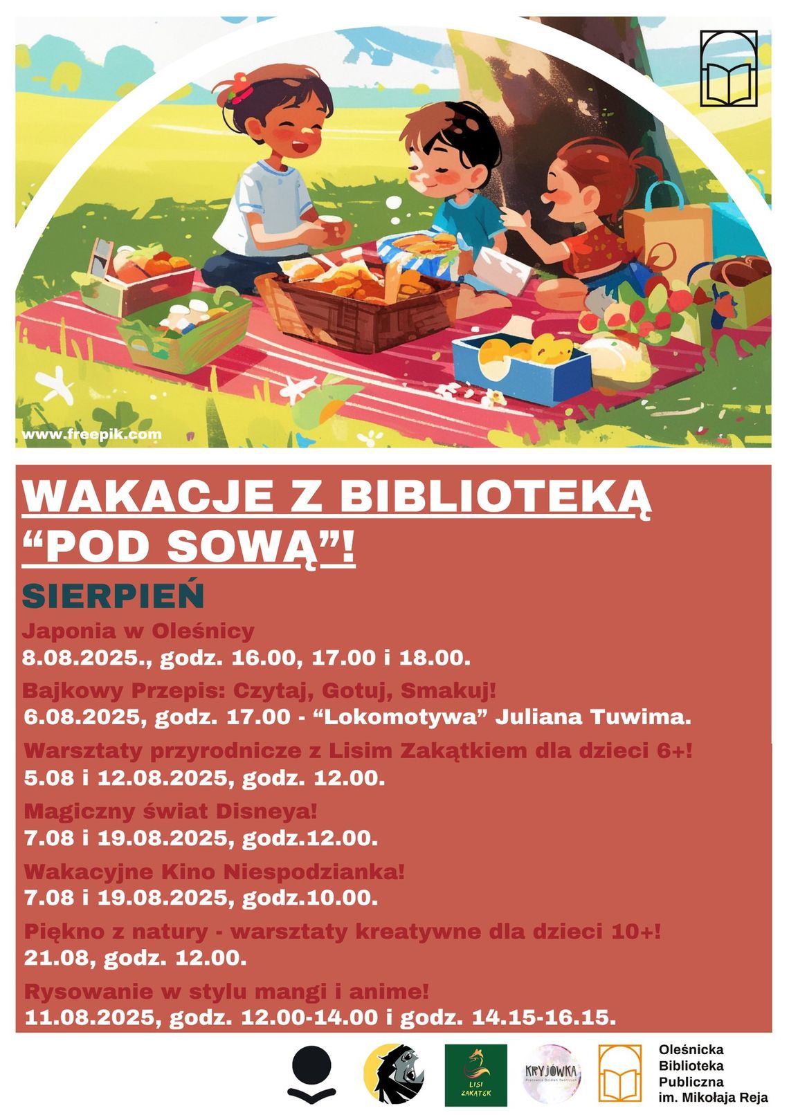 Wakacyjne zajęcia w sierpniu z Biblioteką "Pod Sową"!