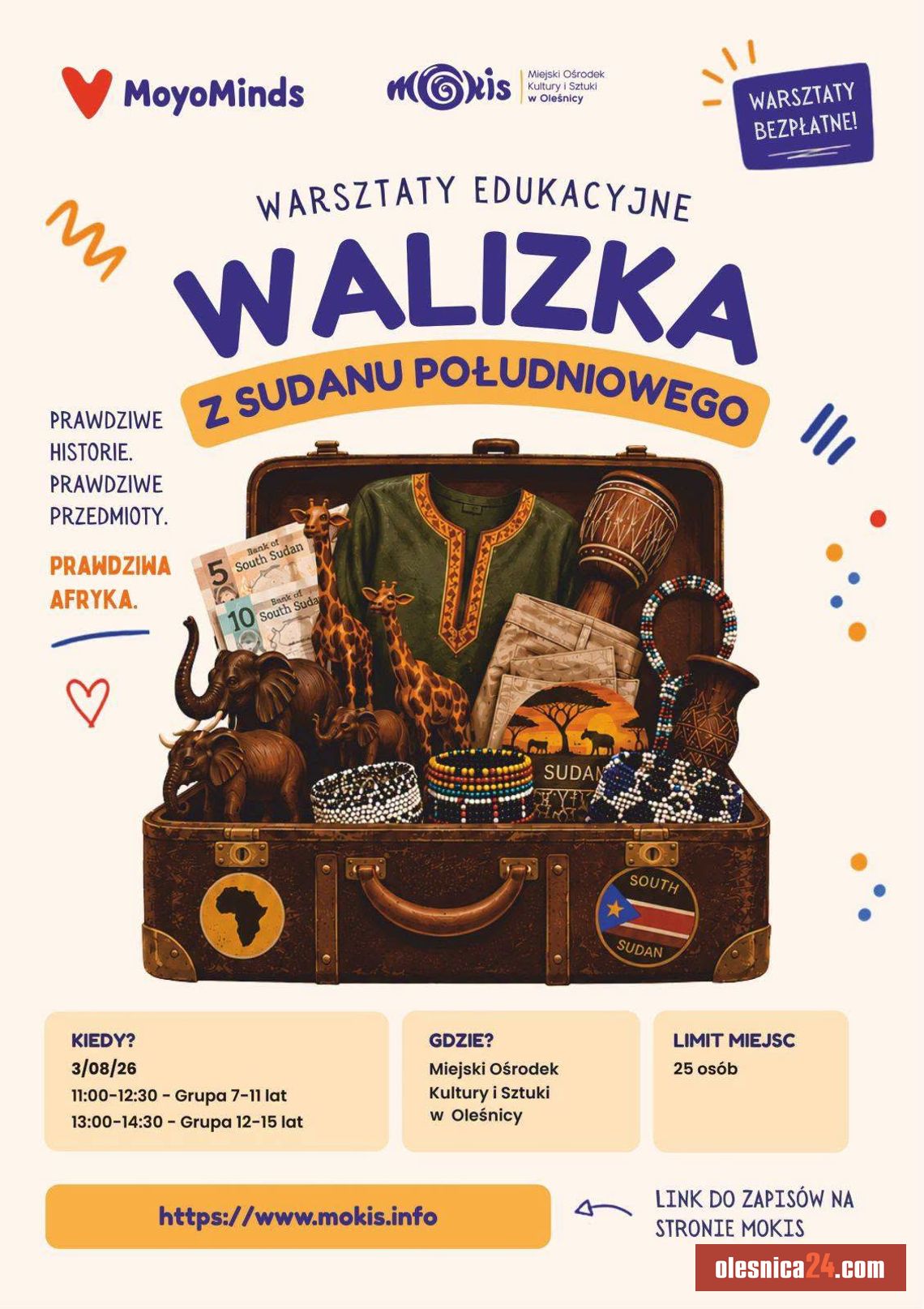 Walizka pełna tajemnic z Afryki. Bezpłatne warsztaty dla młodych Oleśniczan