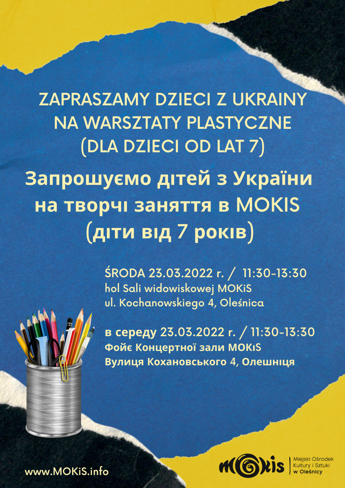 Warsztaty plastyczne dla dzieci z Ukrainy