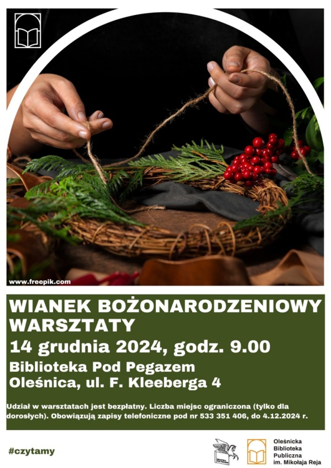 Warsztaty tworzenia bożonarodzeniowych wianków