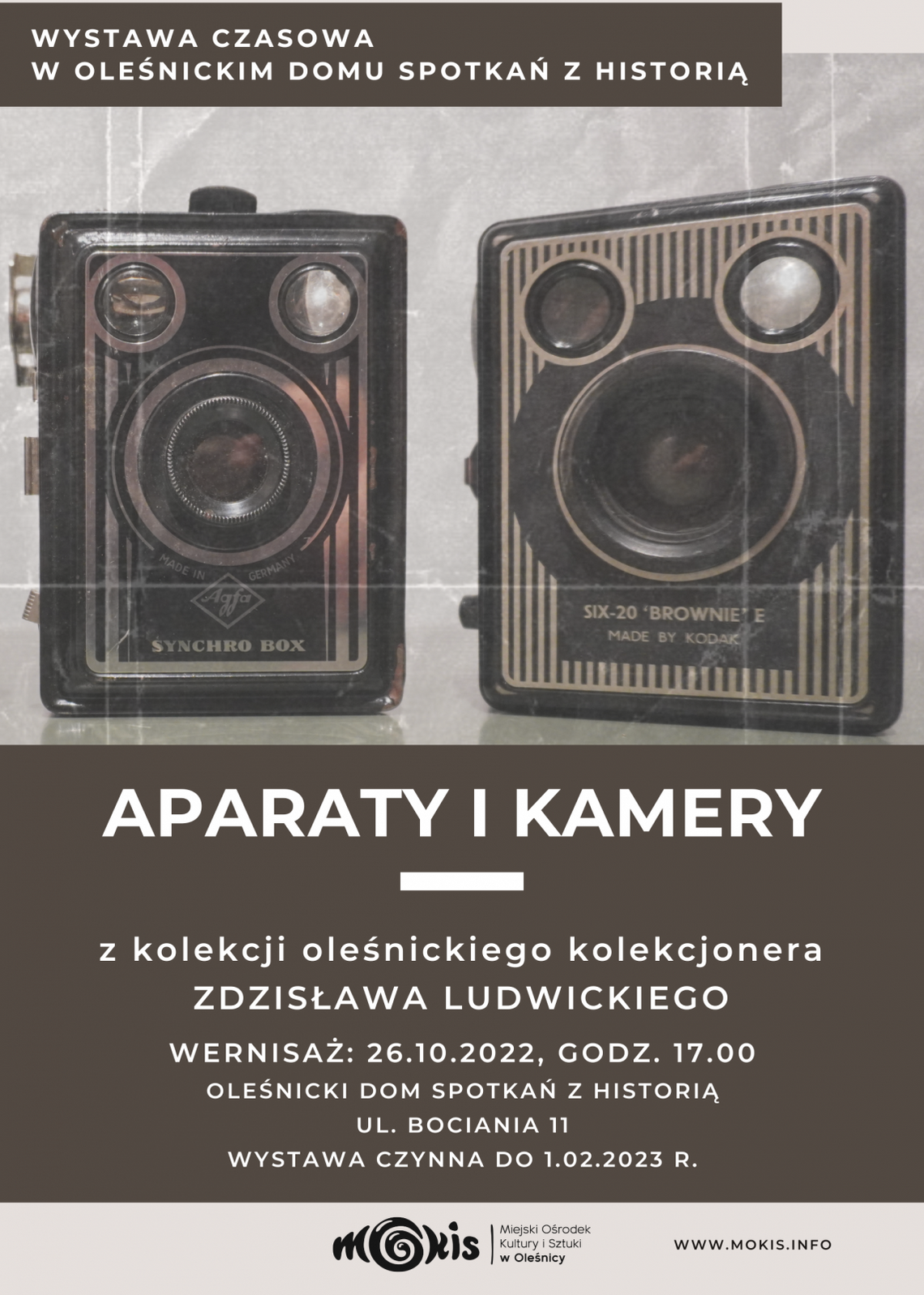Wernisaż wystawy "Aparaty i kamery" z kolekcji oleśnickiego kolekcjonera Zdzisława Ludwickiego