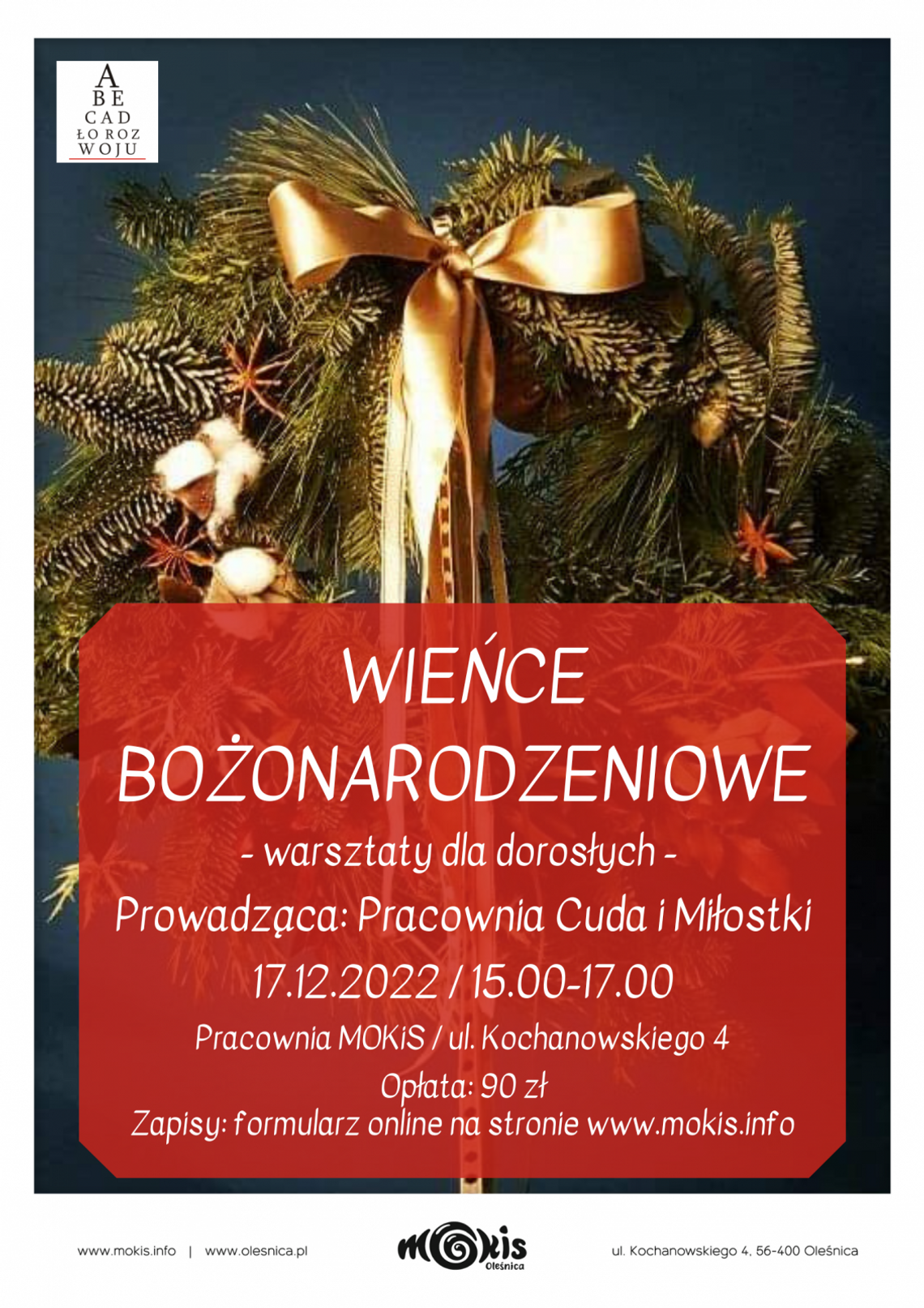 "Wieńce Bożonarodzeniowe" - warsztaty dla dorosłych w Oleśnicy