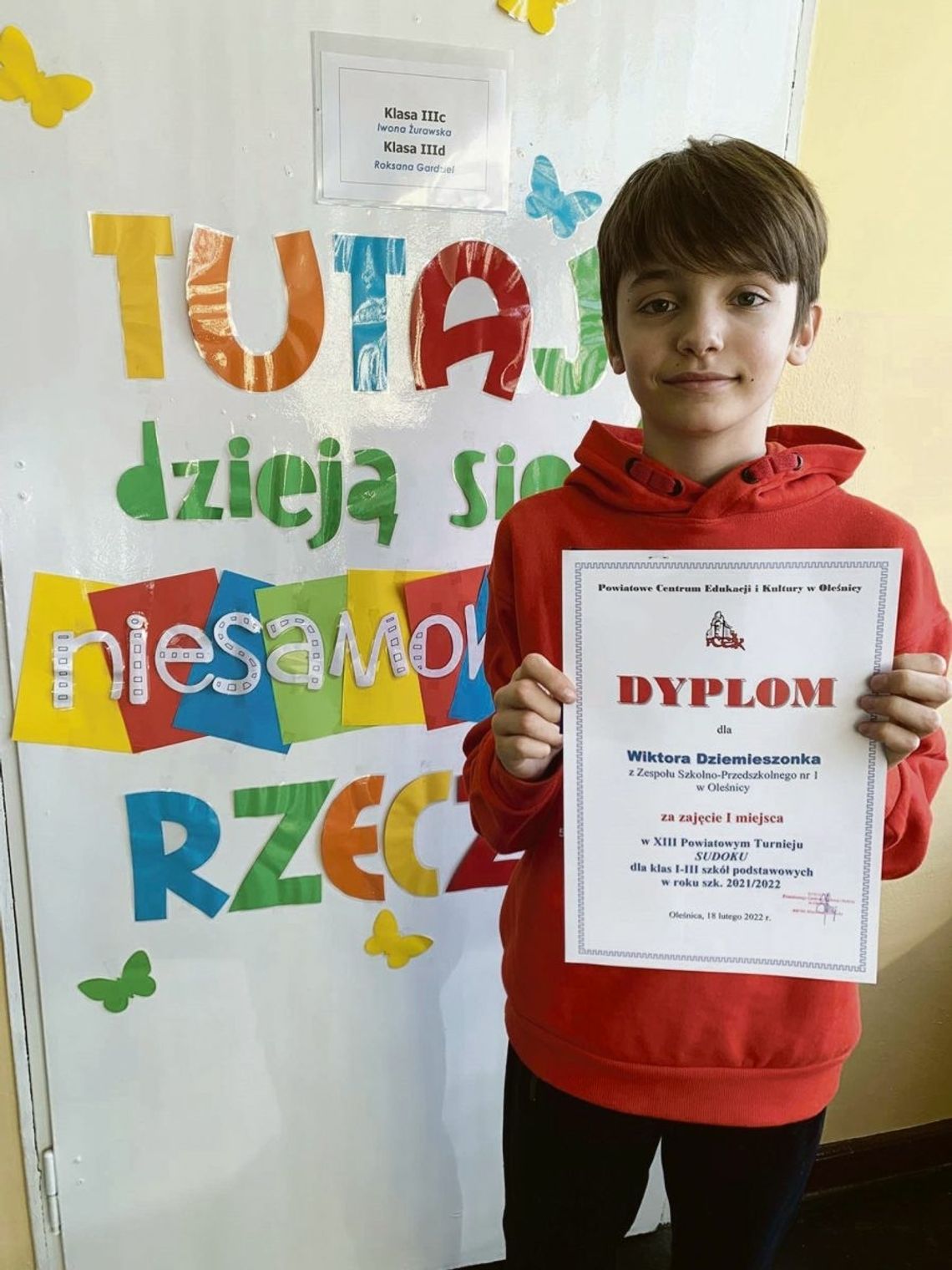 Wiktor, mistrz sudoku w powiecie oleśnickim