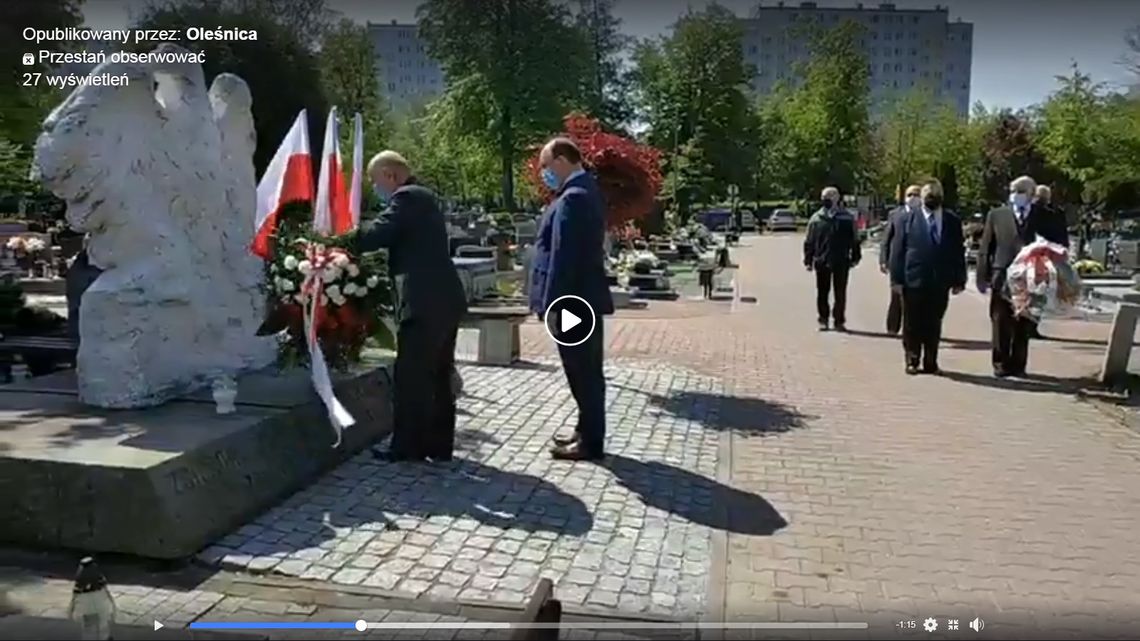 Władze Oleśnicy upamiętniły Narodowy Dzień Zwycięstwa