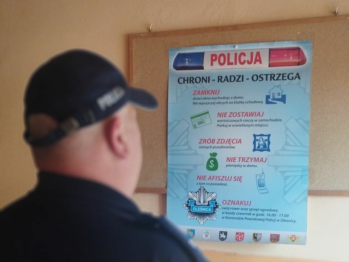 Włamywacze grasują. Oleśnicka policja zaczyna akcję profilaktyczną Włamywacze grasują. Oleśnicka policja zaczyna akcję profilaktyczną