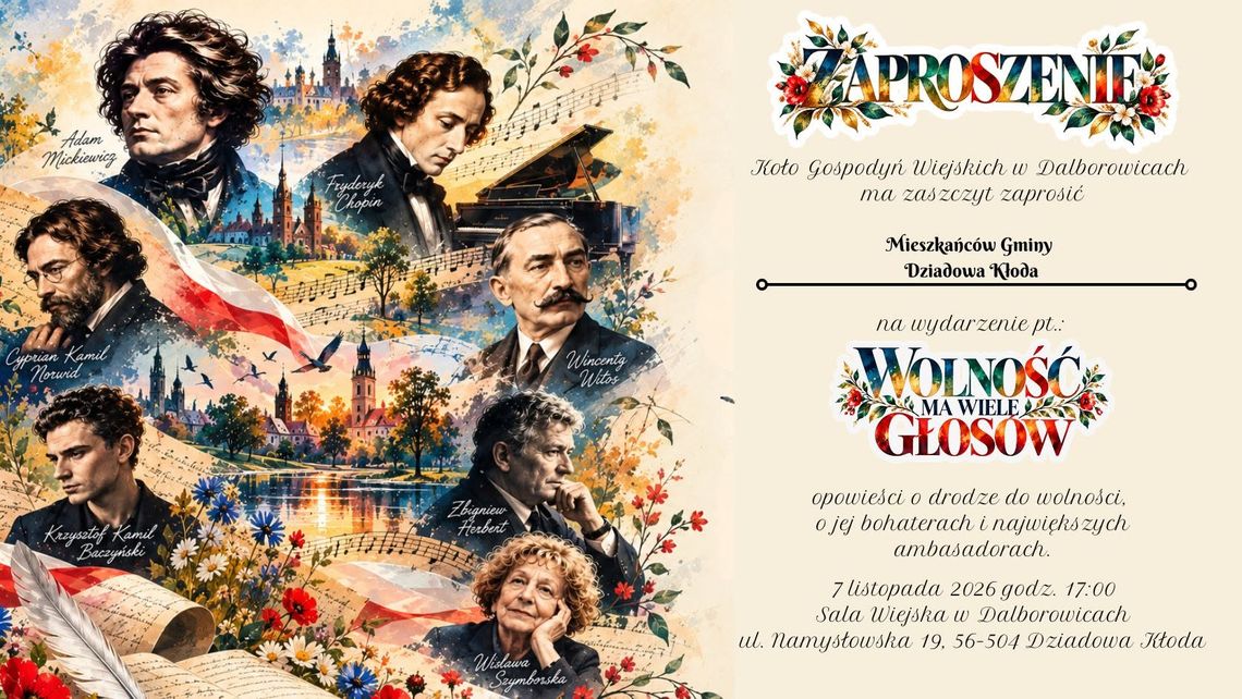 Wolność ma wiele głosów” – patriotyczny wieczór w Dalborowicach Wolność ma wiele głosów” – patriotyczny wieczór w Dalborowicach