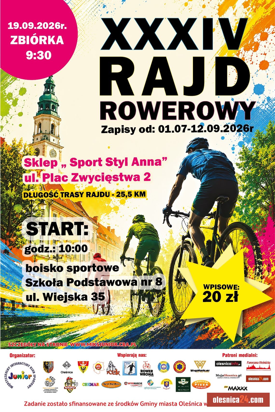 XXXIV Oleśnicki Rajd Rowerowy 2026: Rodzinna przygoda na dwóch kółkach już 19 września! Zapisy ruszyły XXXIV Oleśnicki Rajd Rowerowy 2026: Rodzinna przygoda na dwóch kółkach już 19 września! Zapisy ruszyły