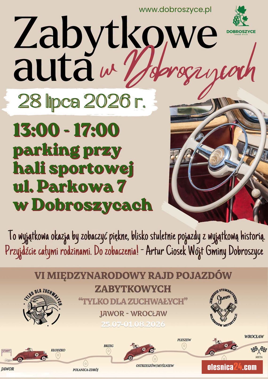 Zabytkowe auta przyjadą do Dobroszyc. We wtorek wyjątkowa gratka dla miłośników motoryzacji Zabytkowe auta przyjadą do Dobroszyc. We wtorek wyjątkowa gratka dla miłośników motoryzacji