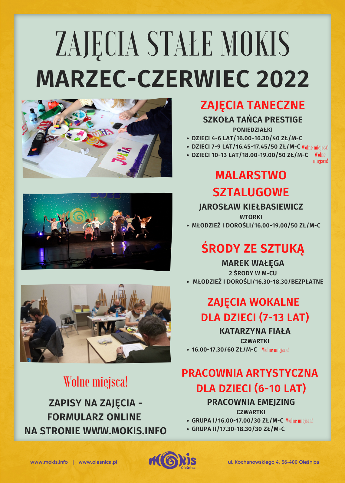 Zajęcia stałe w MOKiS-ie Oleśnica