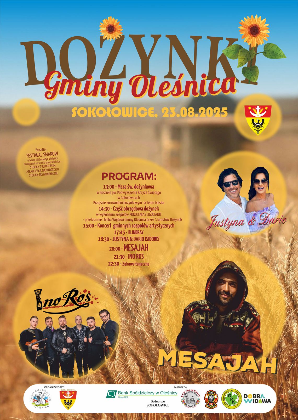 Dożynki i Festiwal Smaków w gminie Oleśnica