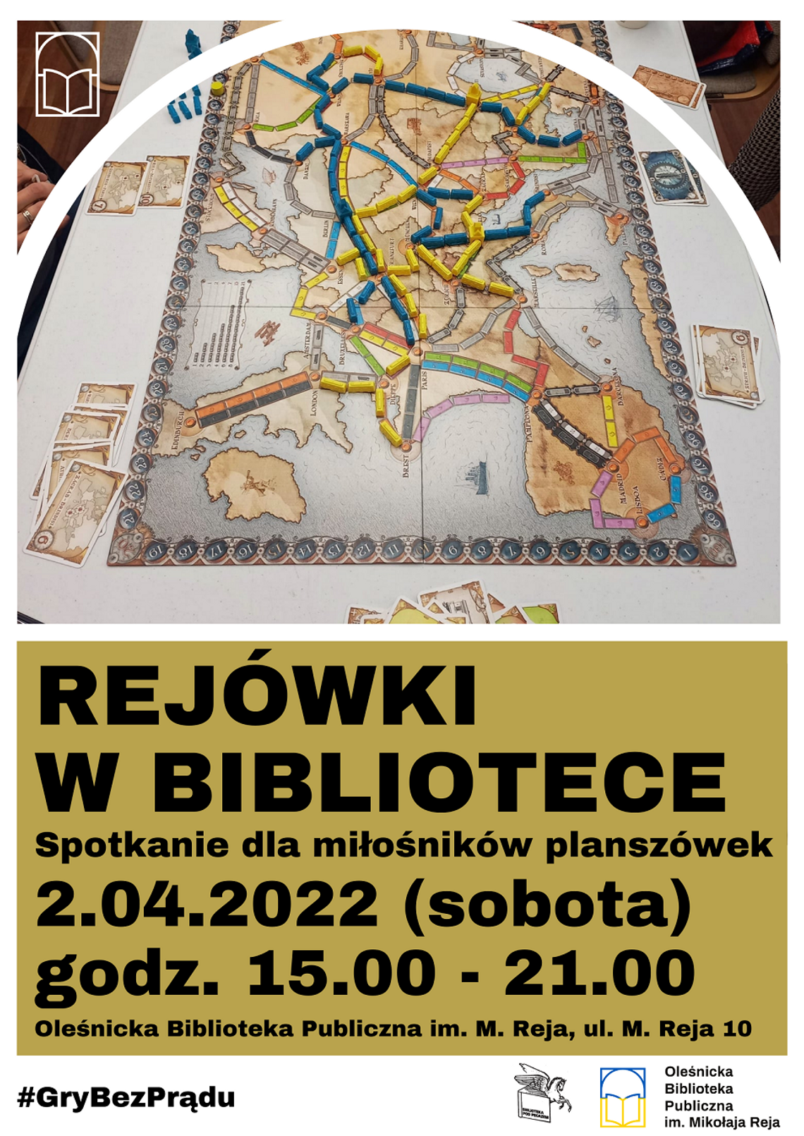 Zapraszamy na "Rejówki w bibliotece" wszystkich miłośników planszówek