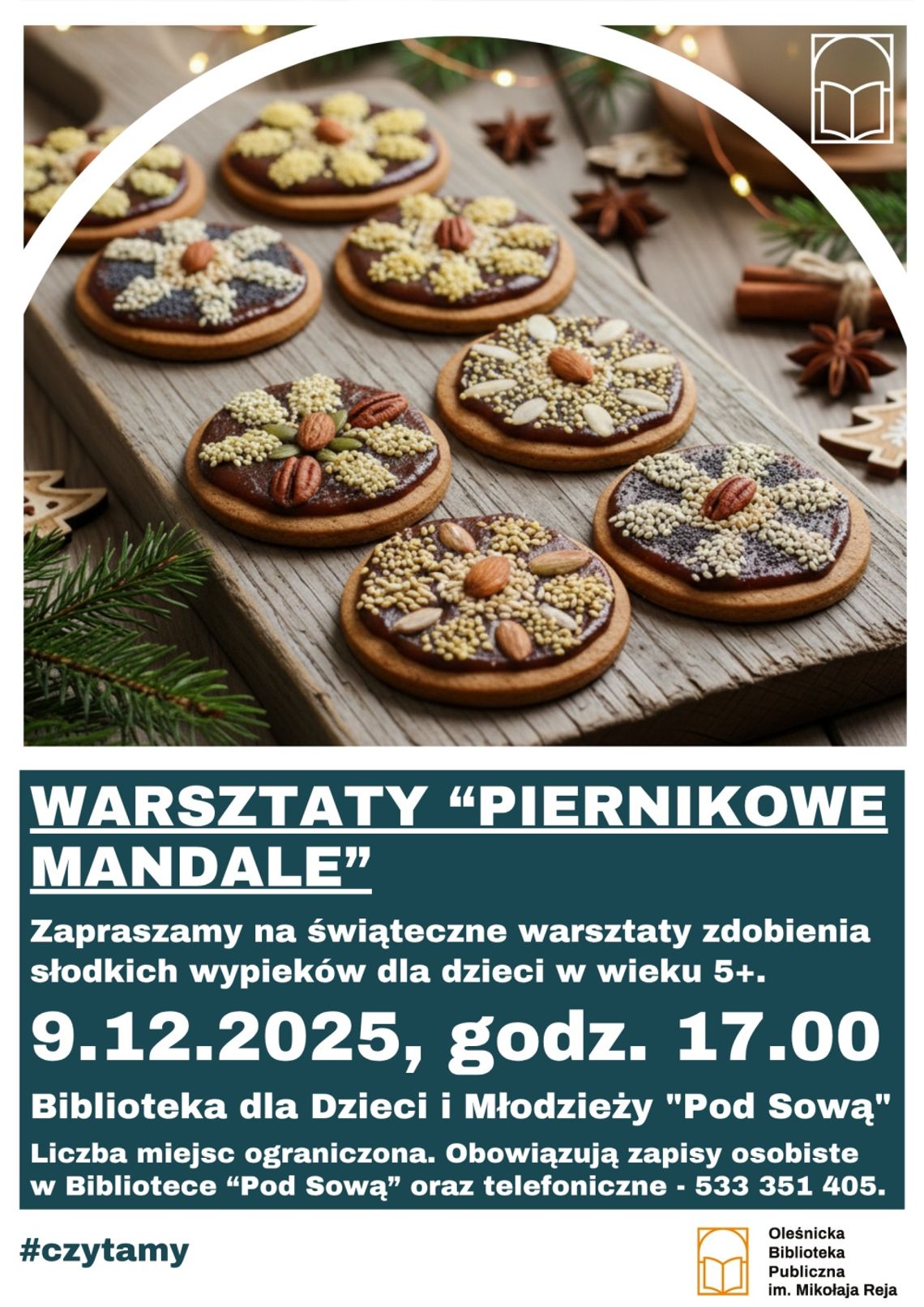 Biblioteka zaprasza na świąteczne warsztaty dla dzieci Biblioteka zaprasza na świąteczne warsztaty dla dzieci