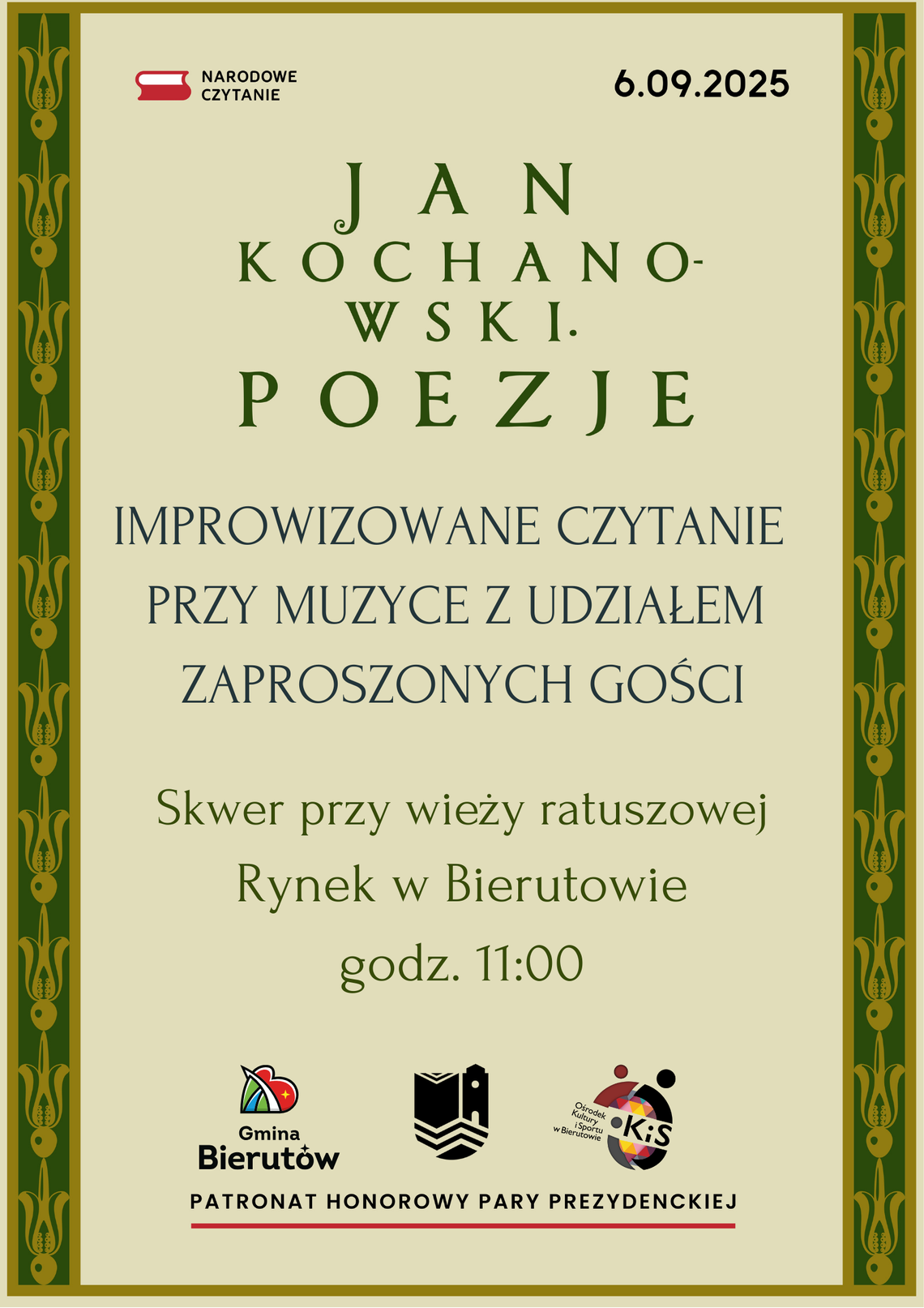 Bierutów zaprasza na Narodowe Czytanie