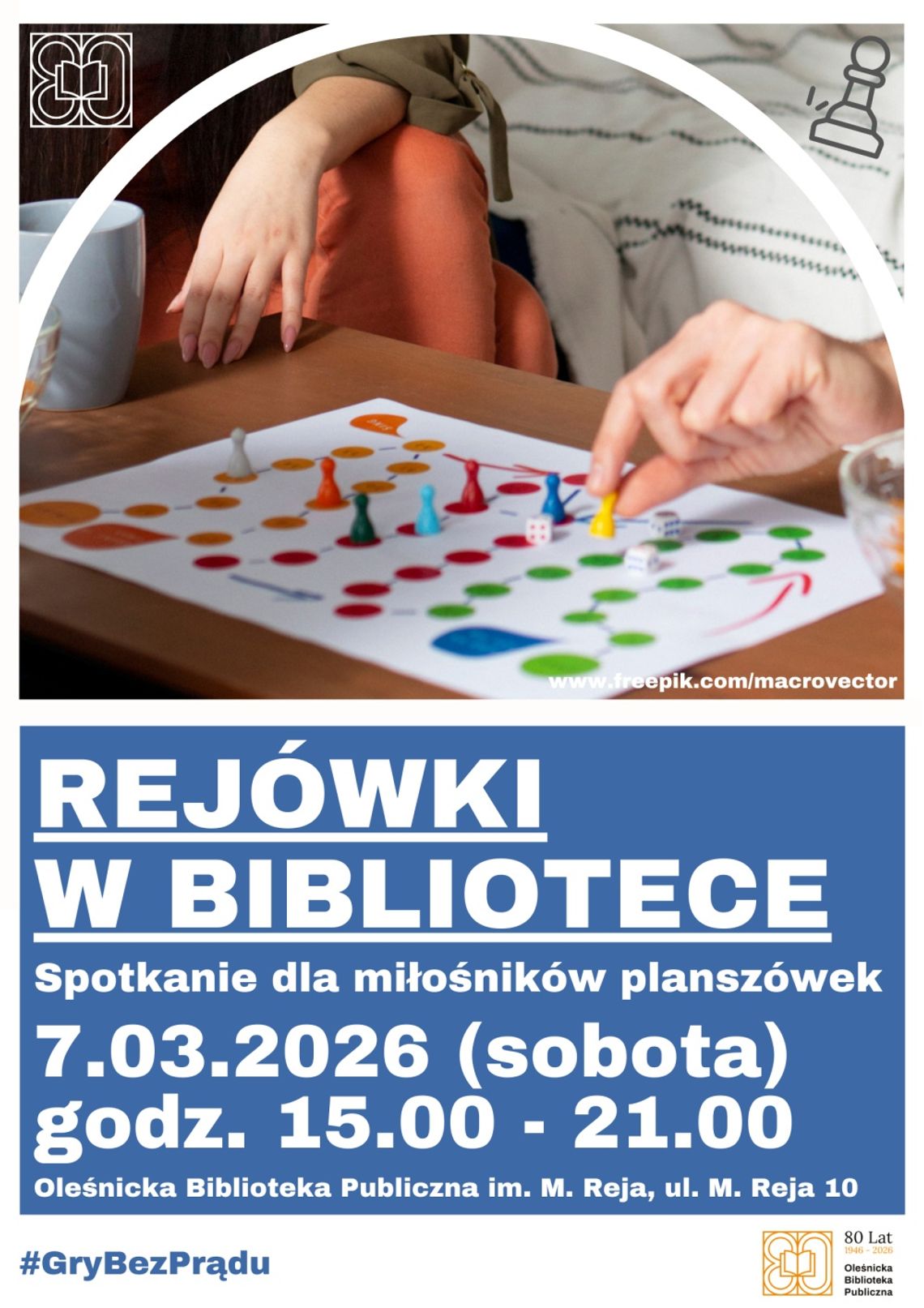 Zaproszenie na "Rejówki w Bibliotece" – spotkanie dla miłośników planszówek