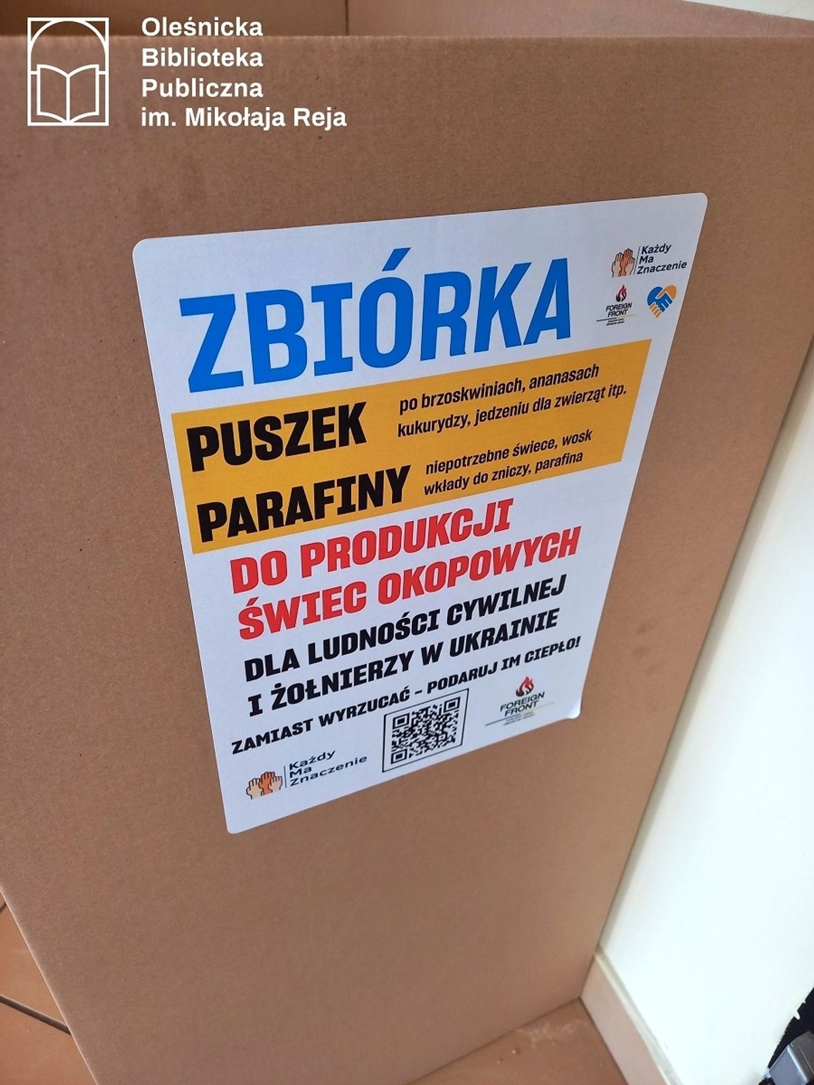 Zbiórka puszek i świec w oleśnickiej bibliotece 