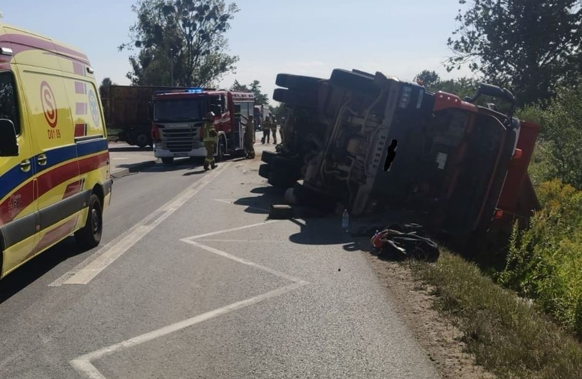 Zderzyły się dwie ciężarówki. Jest jedna ranna osoba