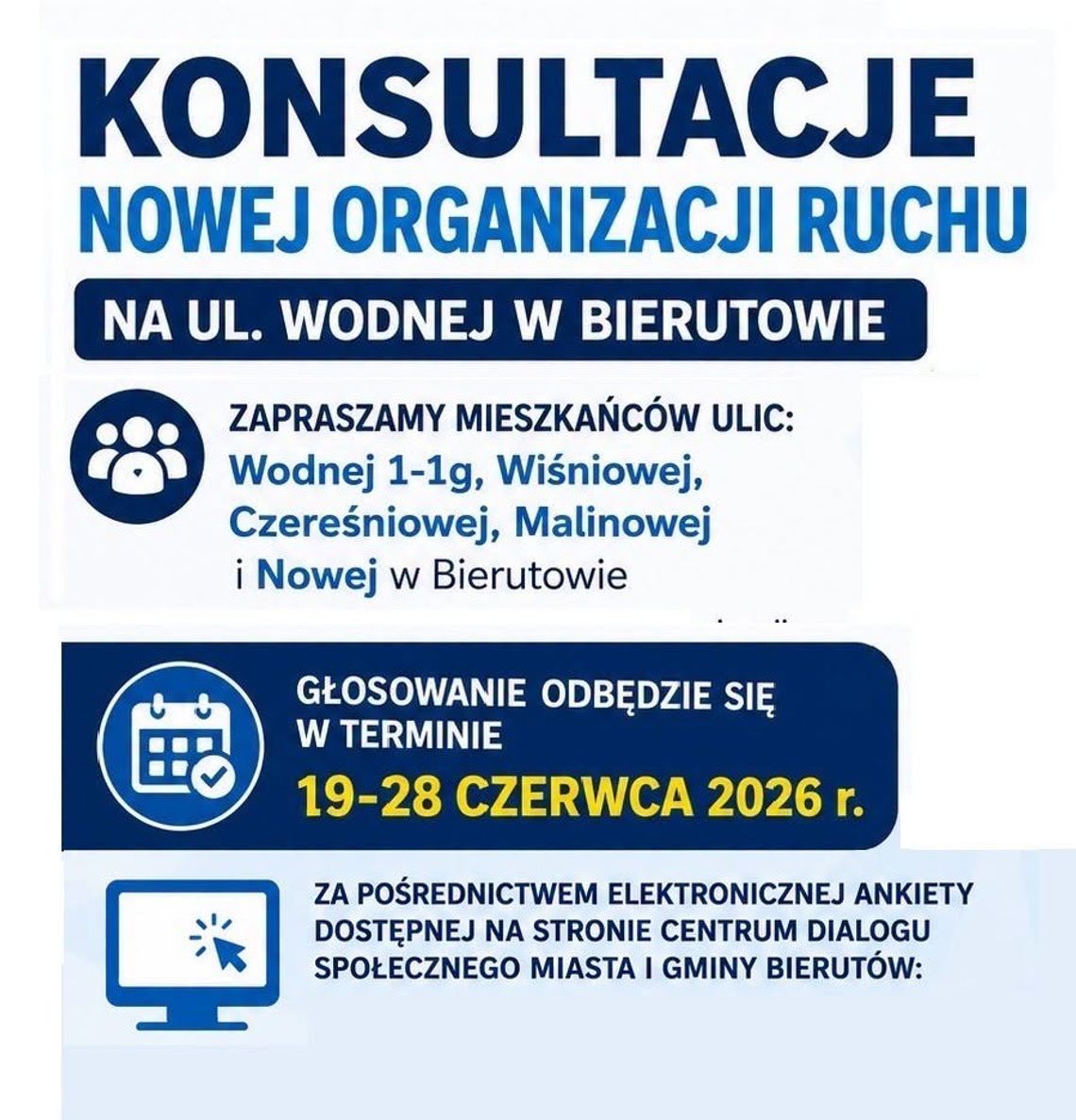 Zmiany na jednej z ulic w Bierutowie. Mieszkańcy zdecydują w głosowaniu Zmiany na jednej z ulic w Bierutowie. Mieszkańcy zdecydują w głosowaniu