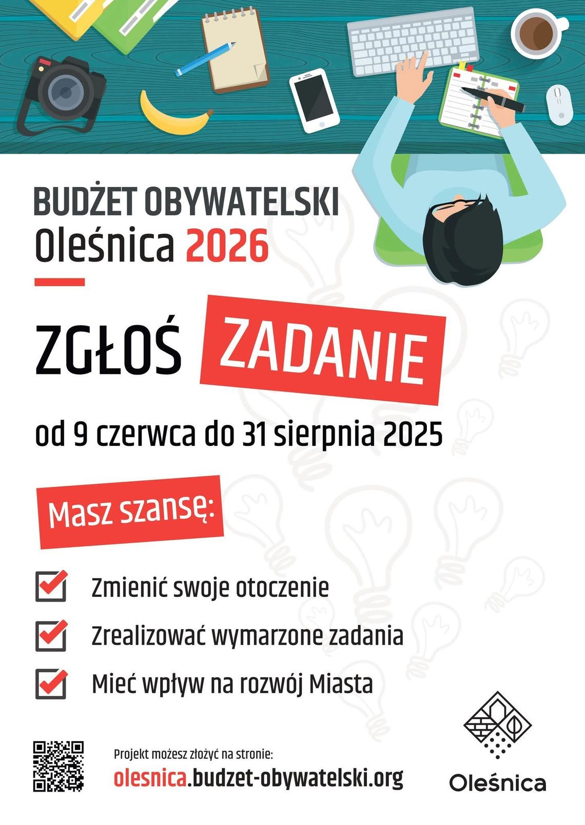 Masz pomysł na miasto? Zgłoś go do Oleśnickiego Budżetu Obywatelskiego