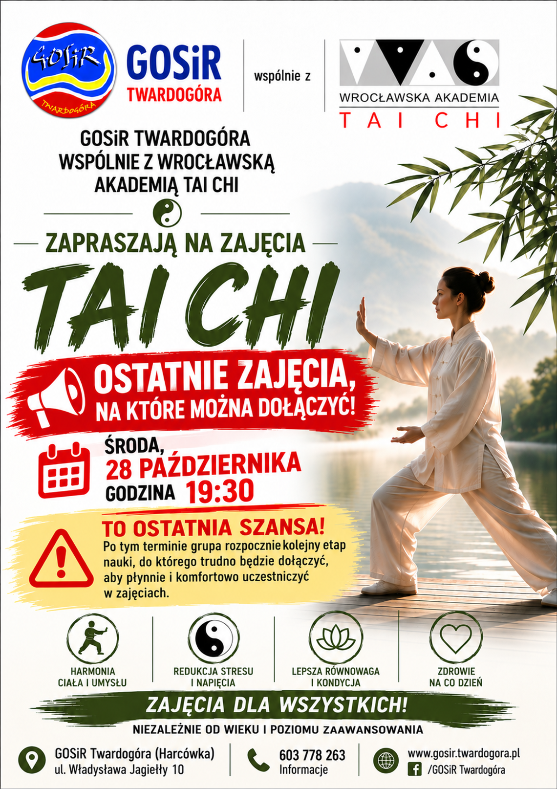 Zostały ostatnie godziny, by dołączyć do hitowych zajęć w Twardogórze!