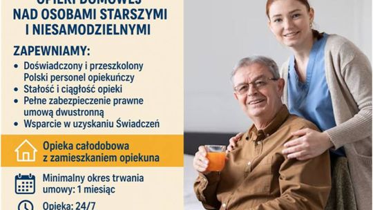 Opieka domowa Oleśnica - 24 godziny/dobę. Całe Dolnośląskie