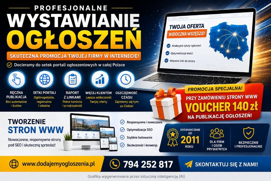 Dodawanie ogłoszeń – skuteczna reklama w internecie  + Tanie strony Internetowe